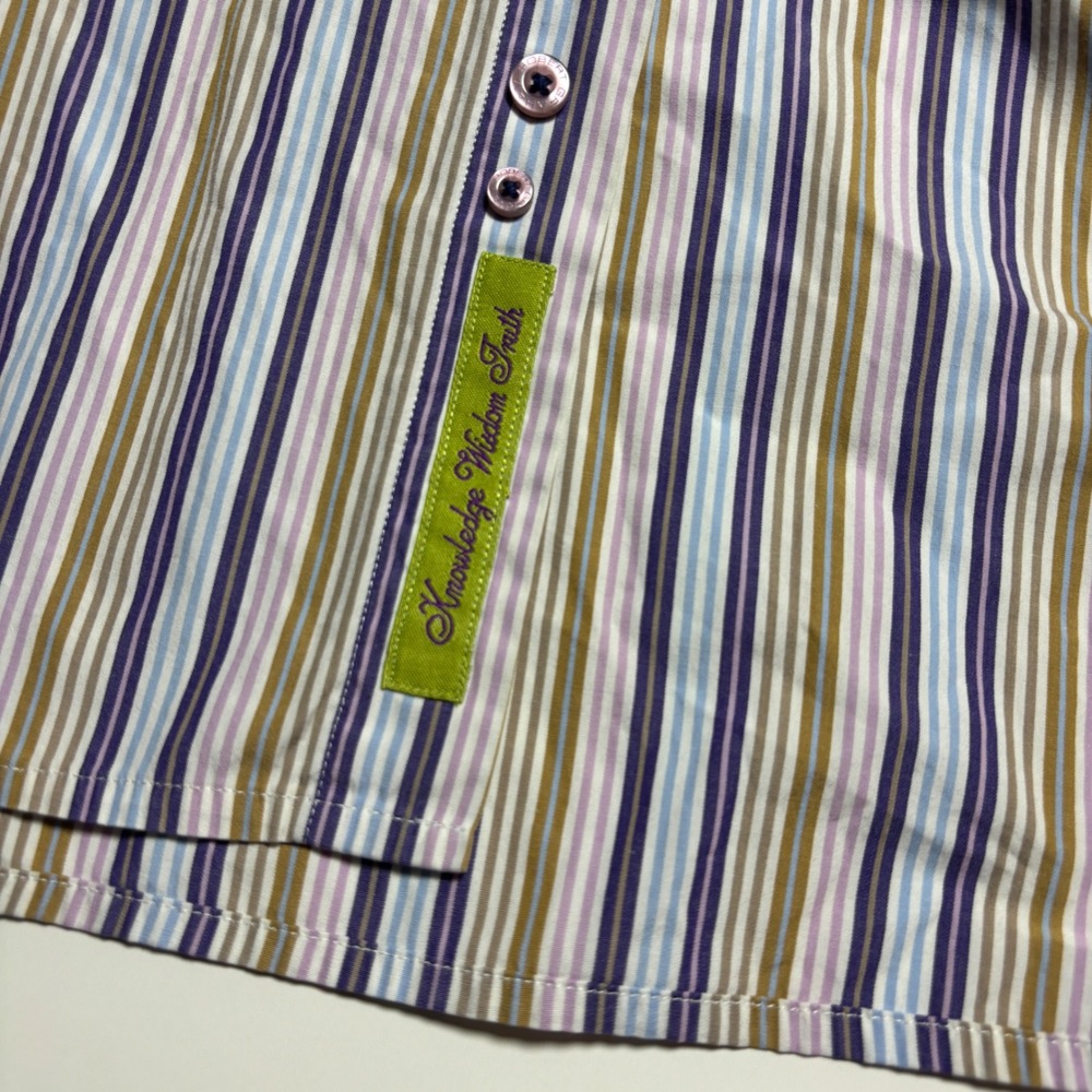 Robert Graham Striped Embroidered Multi Color Long Sleeve Button Down Shirt - Picture 12 of 12